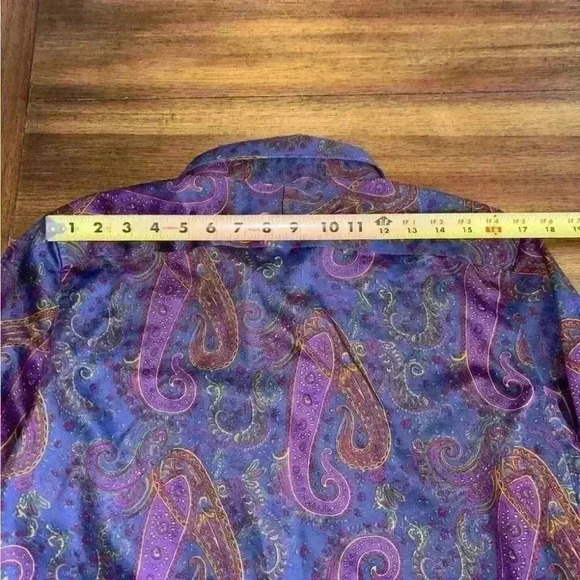 Womens Lauren Ralph Lauren Paisley Button Down Shirt Blouse Multi Color - Picture 11 of 15